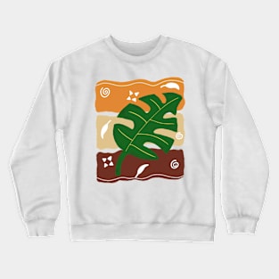 Botanical Abstract Leaf Crewneck Sweatshirt